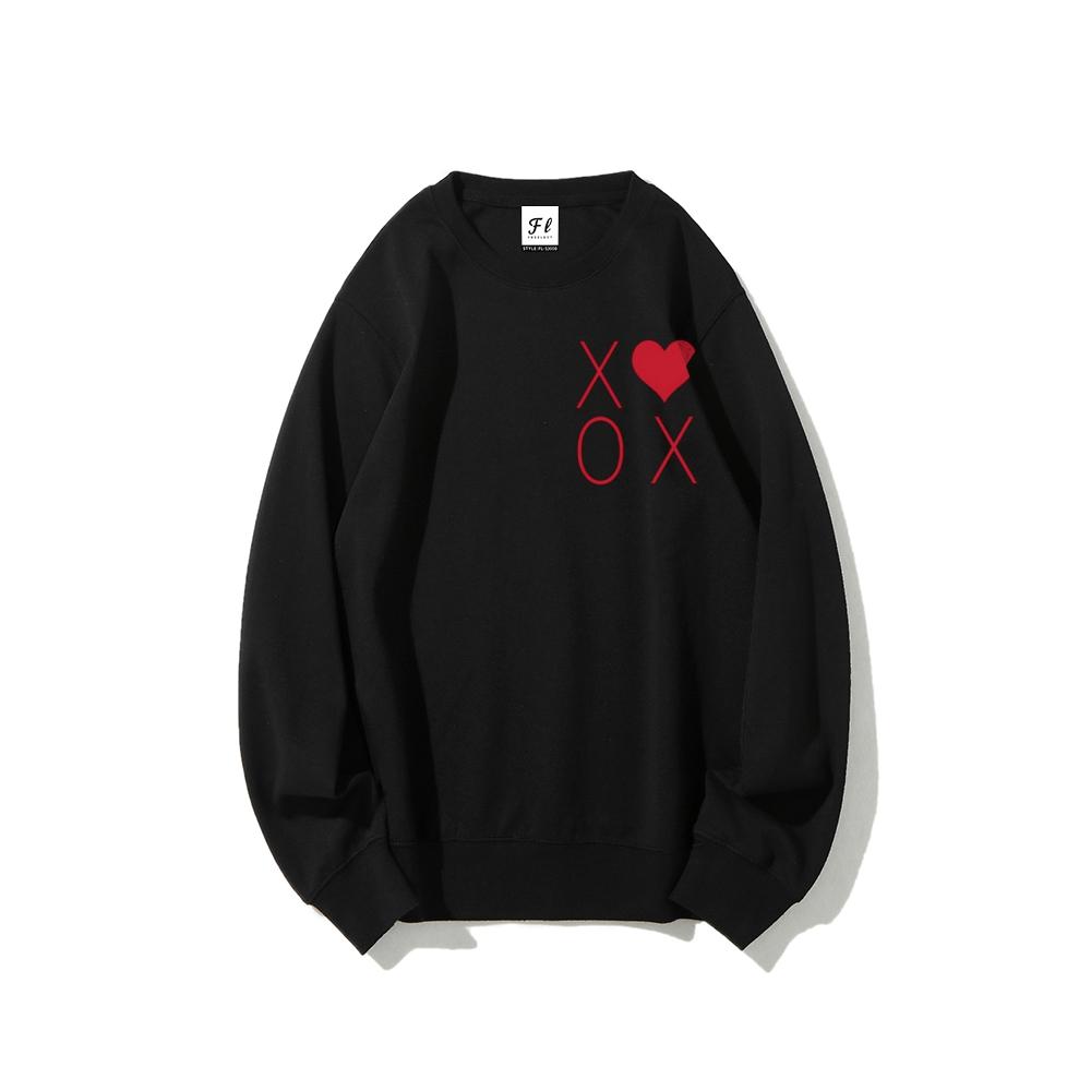 XOXO Heart Valentine's Day Sweatshirt, Women's Crewneck,Trendy Graphic Sweatshirt Long Sleeve Tops Pullover