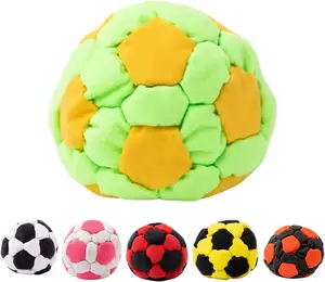 Hacky Sack,32-Panel Spiral Pellet Filled Footbag Ball, Soft Durable Soccer Style Kick Bag for Foot Coordination Training, Outdoor Play, Stress Relief Toy