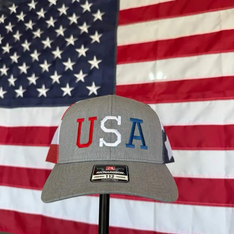 USA July 4th Trucker Hat - Richardson 112 Embroidered In USA by Ma & Pa Shop