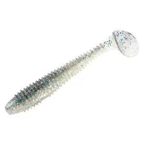 Dr.Fish 20 Pack Paddle Tail Swimbait Soft Fishing Lure Bass Fishing Freshwater Soft Plastic Shad Bait Drop Shot Bait Bluegill Panfish Crappie 2 Blue-White