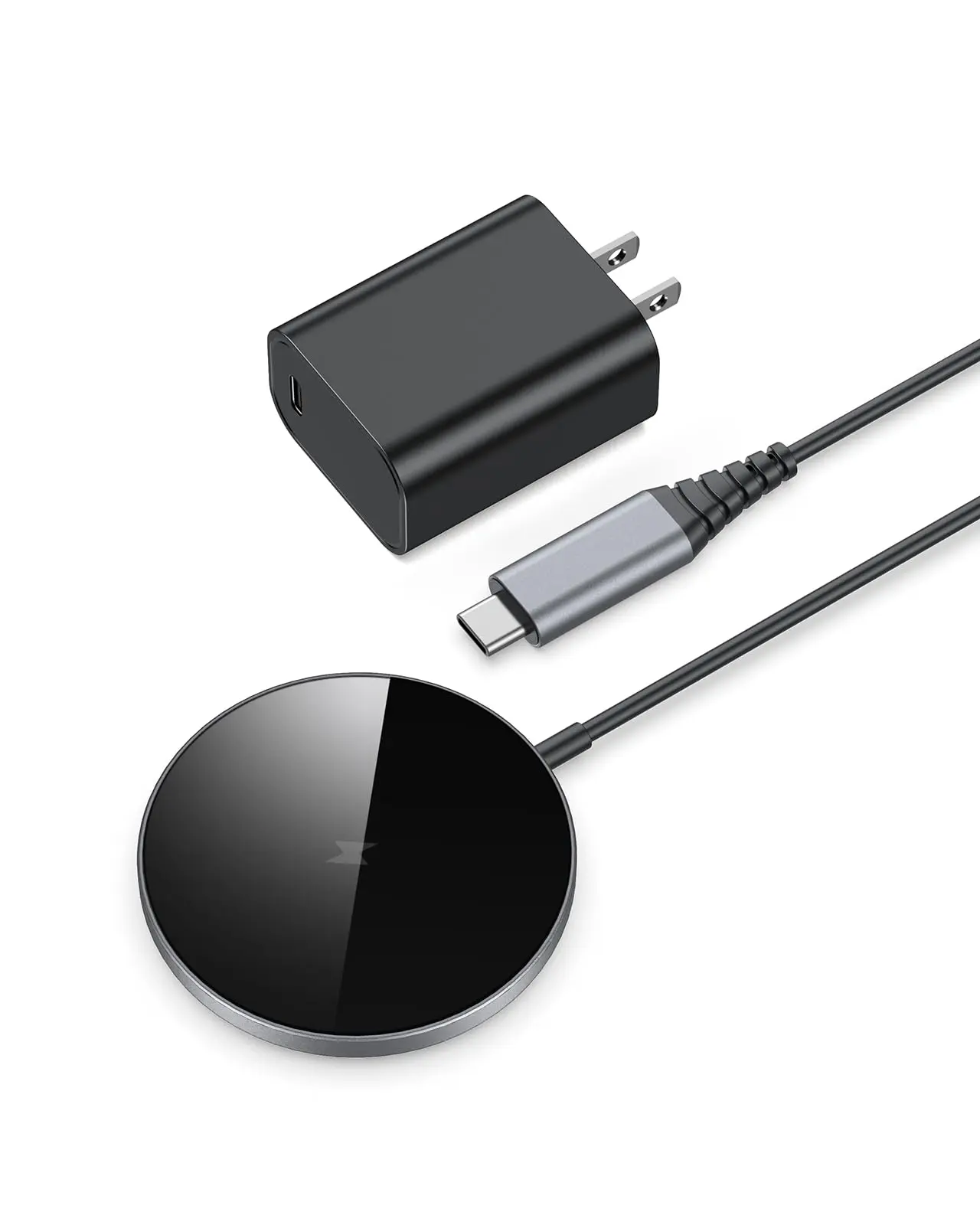 Magnetic wireless charger - NANAMI fast wireless charging pad suitable for MagSafe chargers, iPhone 16/15/14/13/12 series, phone charging base suitable for AirPods 3/2/Pro/Pro 2, 20W PD USB-C power adapter Smartphone Cellphone magnetic phone charger