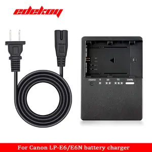 EDEKOY LC-E6 Charger for Canon Cameras – Fast & Reliable Charging  Camera Digital Cord Durable Plug Portable power shot,Vlog kit