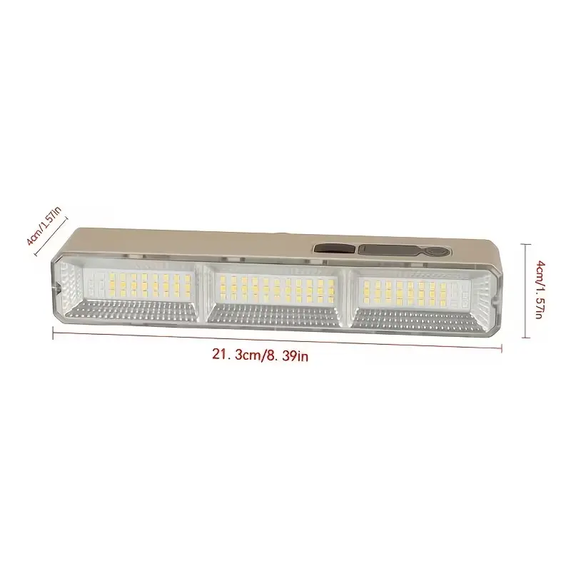 High-brightness LED strip light with 5-level dimming, dual-use magnetic hanging, USB rechargeable, strong light with long battery life, portable emergency lamp, suitable for camping tent light, emergency lighting, portable hanging lamp