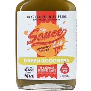 My Sauce Lab Green Goodness Lime Cilantro Sauce Dressing Sauce Topping Sauce Marinade Cooking Sauce Low Sugar Low Fat Natural Dairy Free Gluten Free Bottle Pack Flavor Dip
