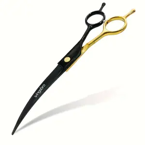 Wingsbro Pet Grooming Scissors, Professional Stainless Steel Curved Shears, Dog Hair Clippers, Grooming Tools, Multi-Color Options, Home & Pet Store Use