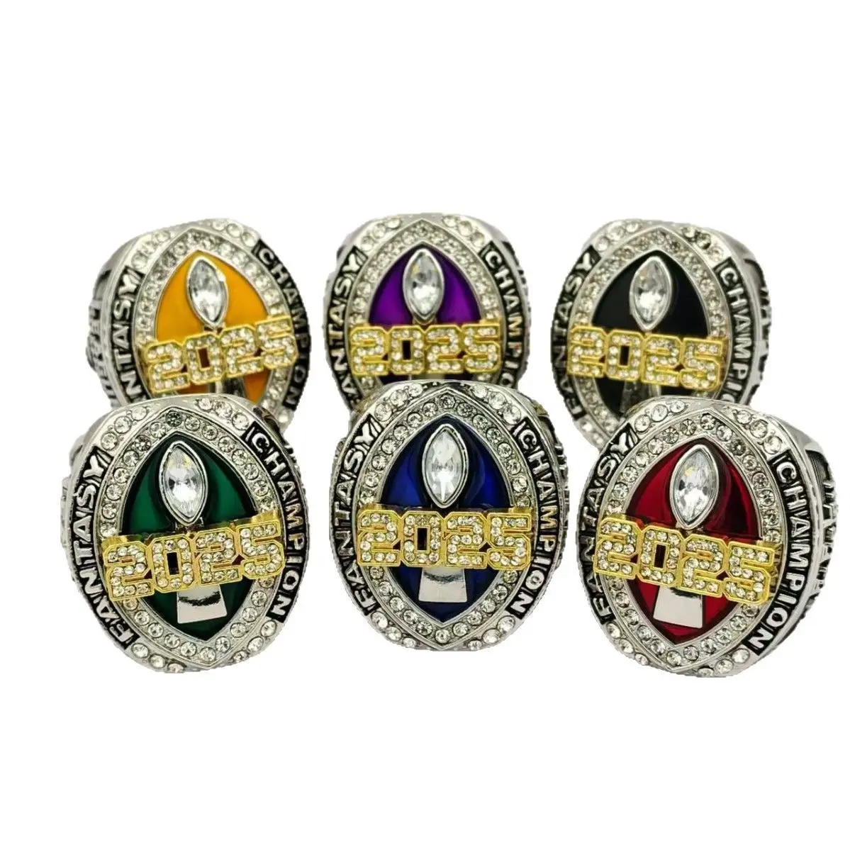 Newwest 2025 fantasy football championship rings for mens gift fantasy football rings with wooden display box