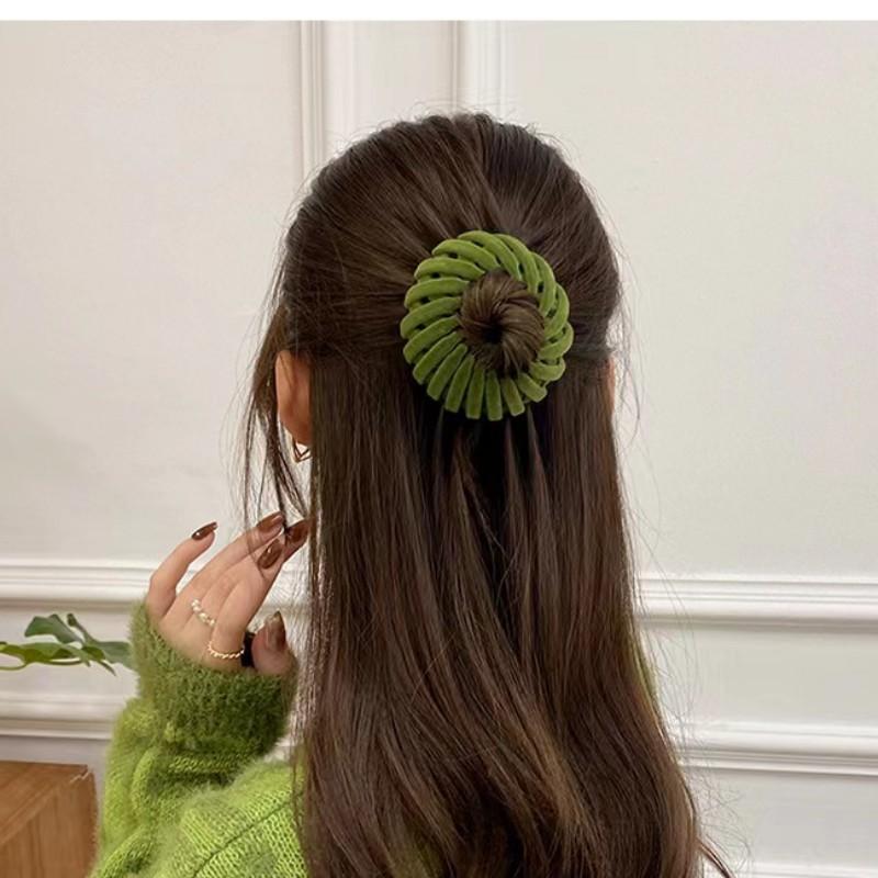 7pcs Bohemian Style Bird Nest Magic Hair Clips Set, Elegant Hollow-Out Round Plastic Hair Bun Accessories for Women, with Wedding Festival Hair Decor