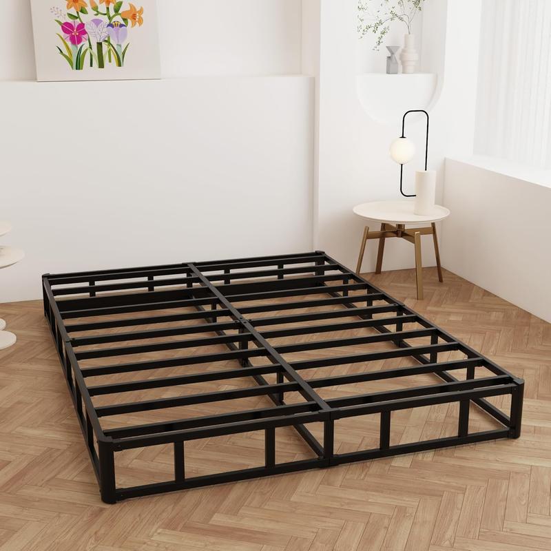 9 Inch Box Spring for Queen Bed, Box Spring Bed Base with Fabric Cover, Mattress Foundation, Assembly, Noise Free, Black