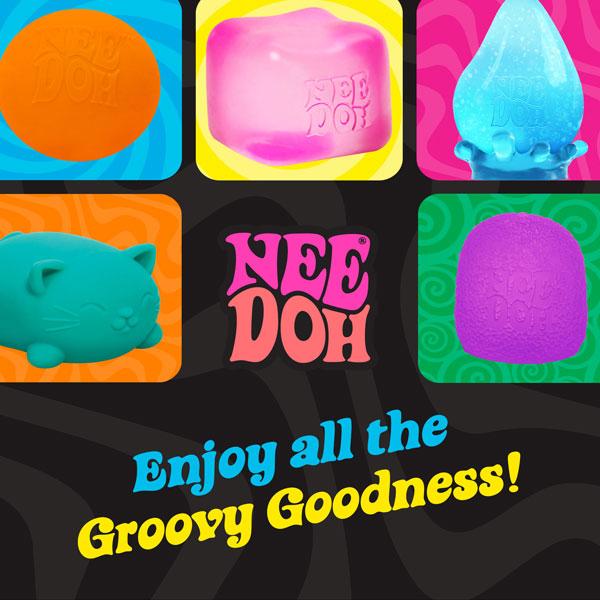 NeeDoh Tennie NeeDoh - Sensory Squishy Fidget Toy - 3 Mini Groovy Globs in Assorted Colors