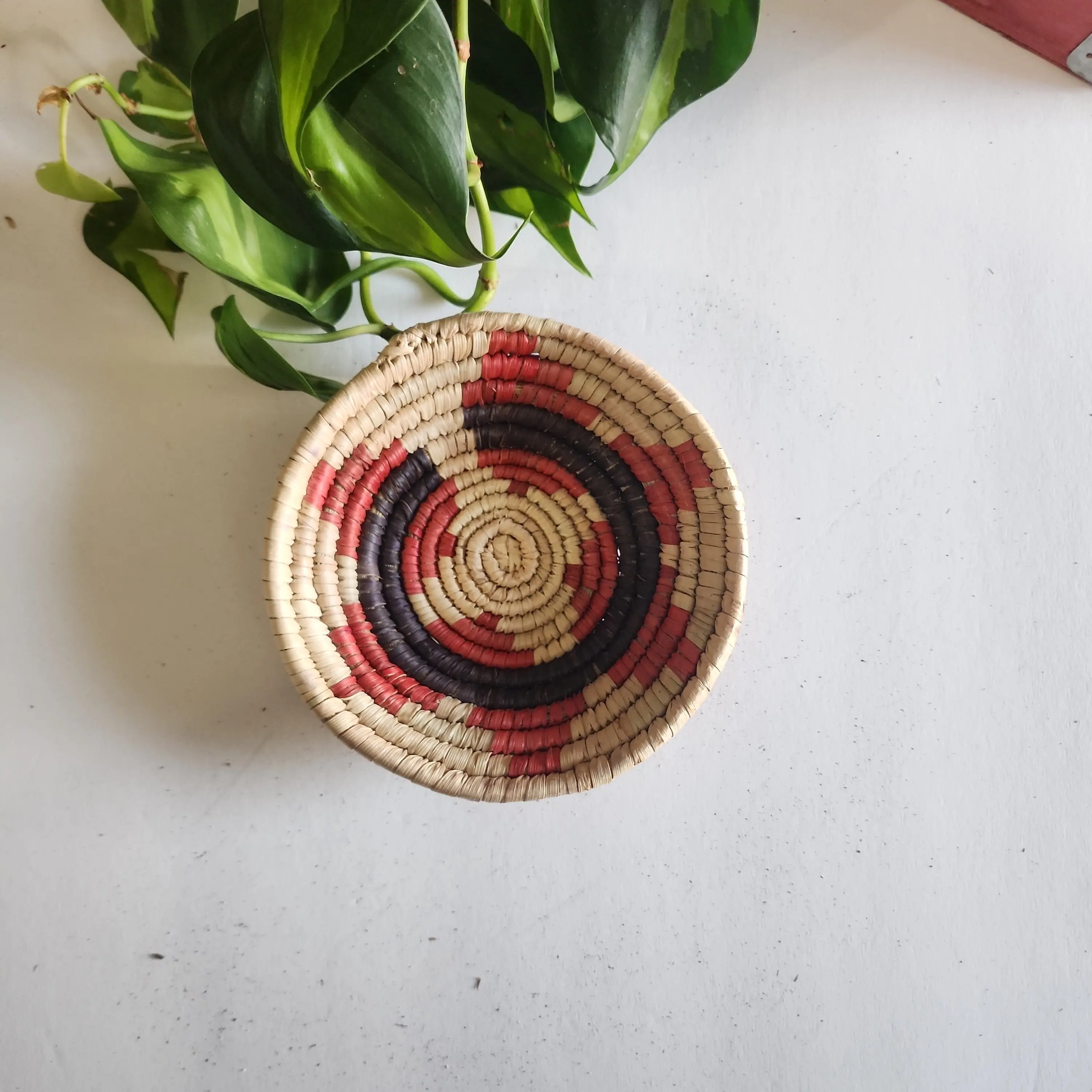 Southwest Handwoven Trinket Basket | 3-4 Inches | Authentic Native American Craftsmanship