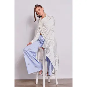 FARAH DRAPED PLEATED CAPE TOP IN WHITE