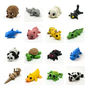 16 PACK Mini Articulated Animals Set Cute Fidget Desk Toys Kawaii Mystery Micro Pets Collectible Tiny Critters Adorable Gift for Kids & Adults