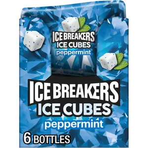 Ice Cubes Peppermint Sugar Free Gum, 6 Bottles, 3.24 oz Each
