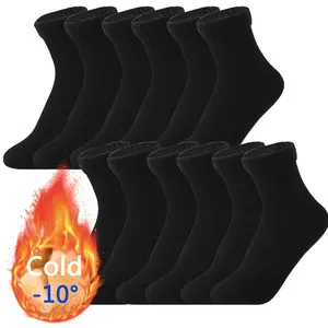 Unisex Mid-Tube Thick Suede Socks, 10 Pairs (10 Pieces/Random Color), Autumn-Winter Warm Cold-Resistant Snow Socks, Suitable for Cold Weather Gifting, Thick Suede Material