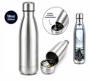 750ml Water Diversion Bottle, Portable Water Bottle, Secret Pill Storage Organizer, Safe Hidden Spot for Storing Money Suitable for Outdoor Use, Perfect Gift Idea Insulated Magnetic Stainless Steel Water Bottle