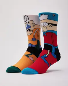 Mens Odd Sox Mermaid Man And Barnacle Boy Crew Socks