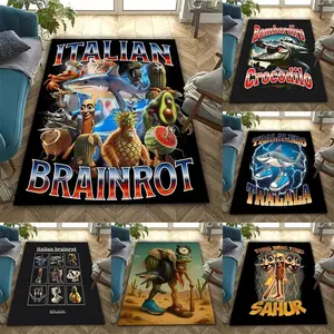 Funny Virtual Italian Brainrot Printed Carpet Large Floor Mat for Bedroom and Gaming Room Modern Rug for Trendy Home Decor Gift  Christmas gift DreamyDwell Textiles
