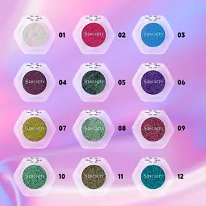Shcoety 12pcs Infinite Glow optical chameleon eye shadow powder metallic light-sensitive high-gloss glitter sequins Makeup Palette Set Eyeshadow Set