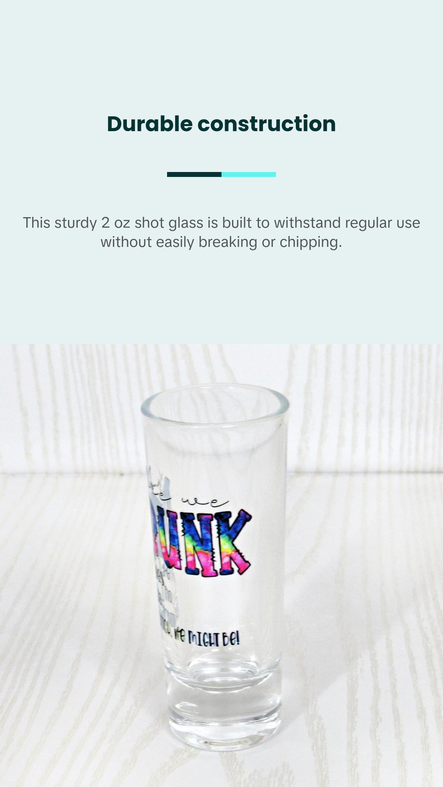 "Are We Drunk We Might Be" 2 oz Shot Glass - Funny Inappropriate Drinking Gift for Adults - Kitchen Drinkware Accessory