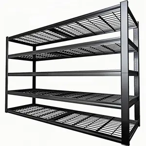 3000 LB Heavy-Duty Metal Storage Shelves - Extra Wide Heavy-Duty Garage Shelving Unit with Adjustable Height, No-Bolt Easy Assembly, Easyclimb Rubber Feet & 5-Tier Design for Warehouse, Kitchen, Basement - Heavy-Duty Metal Construction, Utility