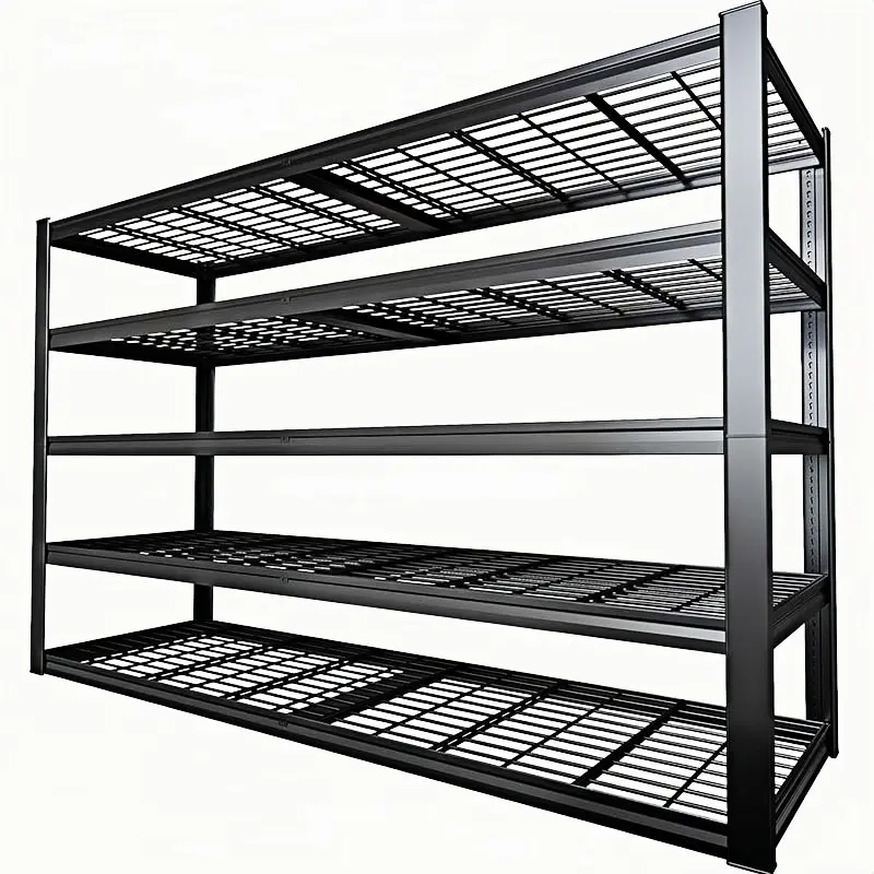 3000LB Heavy-Duty Metal 5-Tier Adjustable Garage Shelf - Extra Wide Storage Rack with Easy No-Bolt Assembly, Easyclimb Rubber Ft, Utility Steel Organiser for Garage, Warehouse