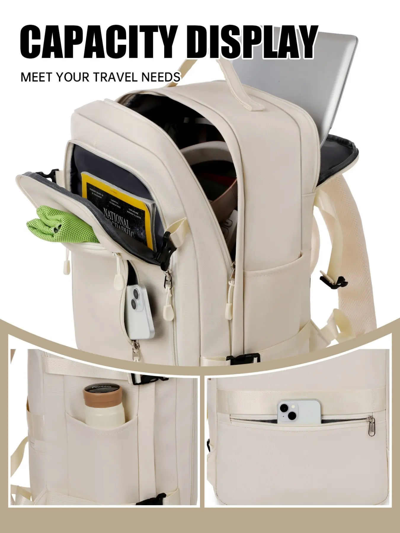 Vacuum Compression Backpack with Air Pump, Large Capacity Travel
