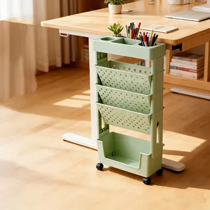 Rolling Book Storage Box, Desktop Book Organizer, Classroom Bookshelf, Student Desk Cabinet, Multi-Scene Use, Practical Display Rack