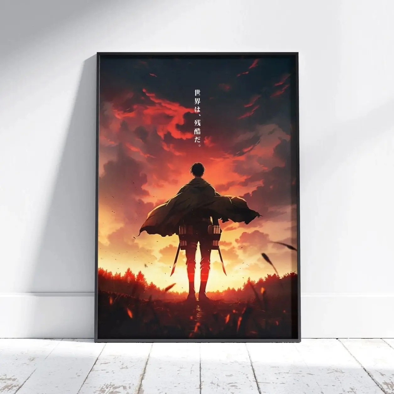 Levi Ackerman Cruel World Attack on Titan Anime Poster, Levi AOT Anime Posters Decor Photo