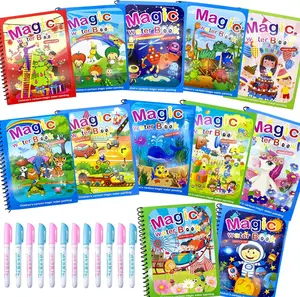 12 Pack Water Coloring Books, Reusable Water Painting Book for Toddlers, Educational Learning Kits Gifts