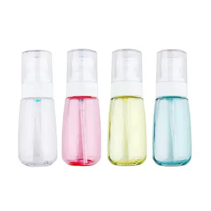 4 count Airless Pump Bottle 2oz/60ml Plastic Empty Clear Refillable Travel Container Dispenser for Lotion  foundation