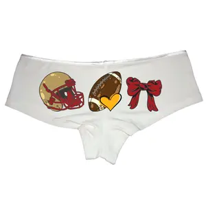 Football Mom Panties, San Francisco Cheer Mascot Bow Design, Coquette Aesthetic, Personalized School Name & Colors, Cute Women's Football Season Underwear, Perfect for Game Day, Support Your Team with Style & Comfort Womenswear