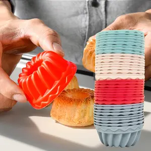 36pcs 2.56-Inch Silicone Cups - Non-Stick Mini Muffin Molds, Silicone Muffin Pan for Bite-Sized Cakes, Event Ready