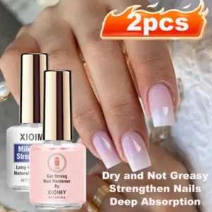 Natural & Milk Nail Strengthening Set, Nail Care Liquid, Decorative Natural Nails, Nutritious Healthy Nails, Long-Lasting Glossy Shine, Boosts Nail Gloss, Nail Strengthener