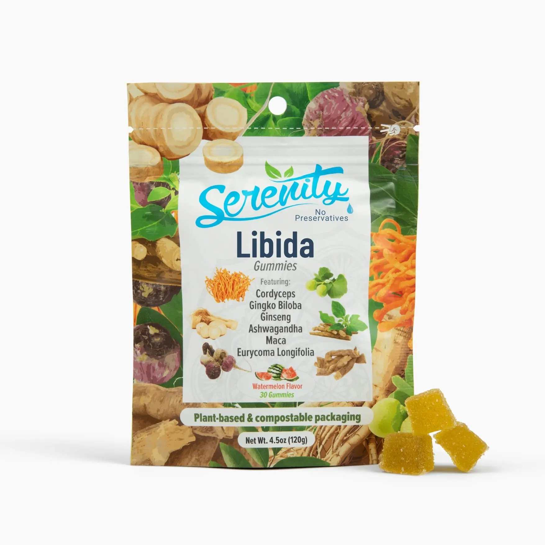 Libida Gummies – Natural Energy & Vitality Support | Cordyceps, Ginkgo Biloba, Ginseng, Maca & Ashwagandha | Plant-Based, No Preservatives, Watermelon Flavor Fitness Dietary Supplement