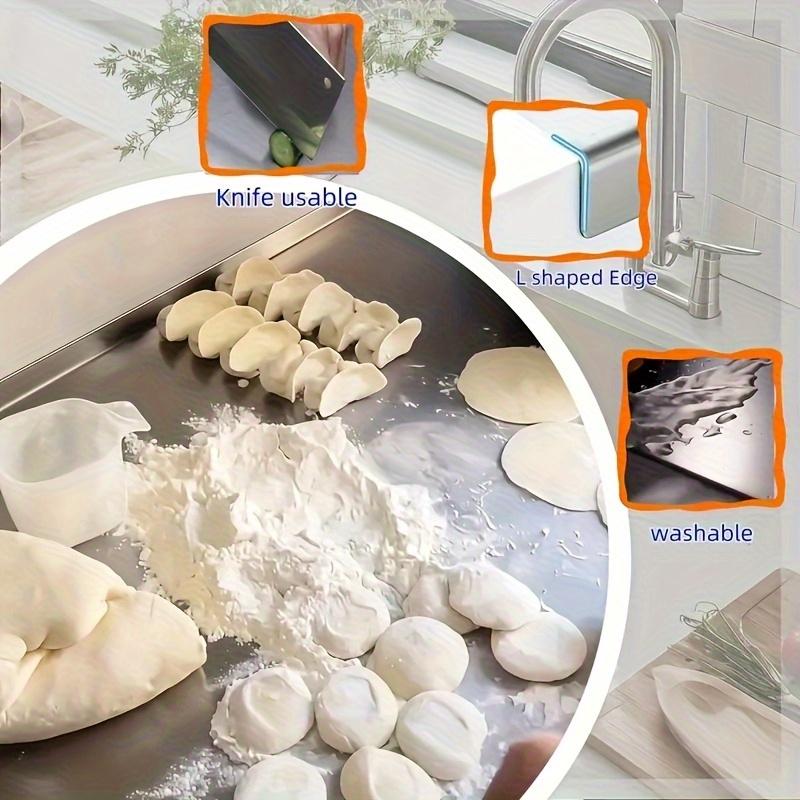 304 stainless steel  Stainless Steel Cutting Board, Suitable For Baking And Kneading Dough. A Must-have For A Safe Kitchen. High-temperature Barbecue Board For Breakfast Plates. Made Of High-quality 304 Stainless Steel, Thicken To 0.06 Inches