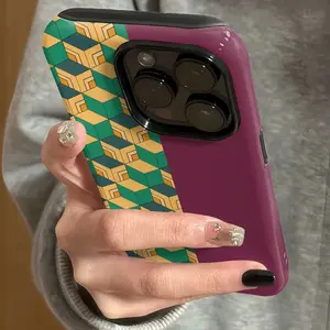 Demon Slayer phone case, anime character merchandise patterns, suitable for iPhone 11, 12, 13, 14, 15, 16 Plus, 17 Pro Max & Samsung Galaxy S26 Ultra S25 Plus S24 S23 FE S22, two-in-one anti-drop design, matte texture.MFL125