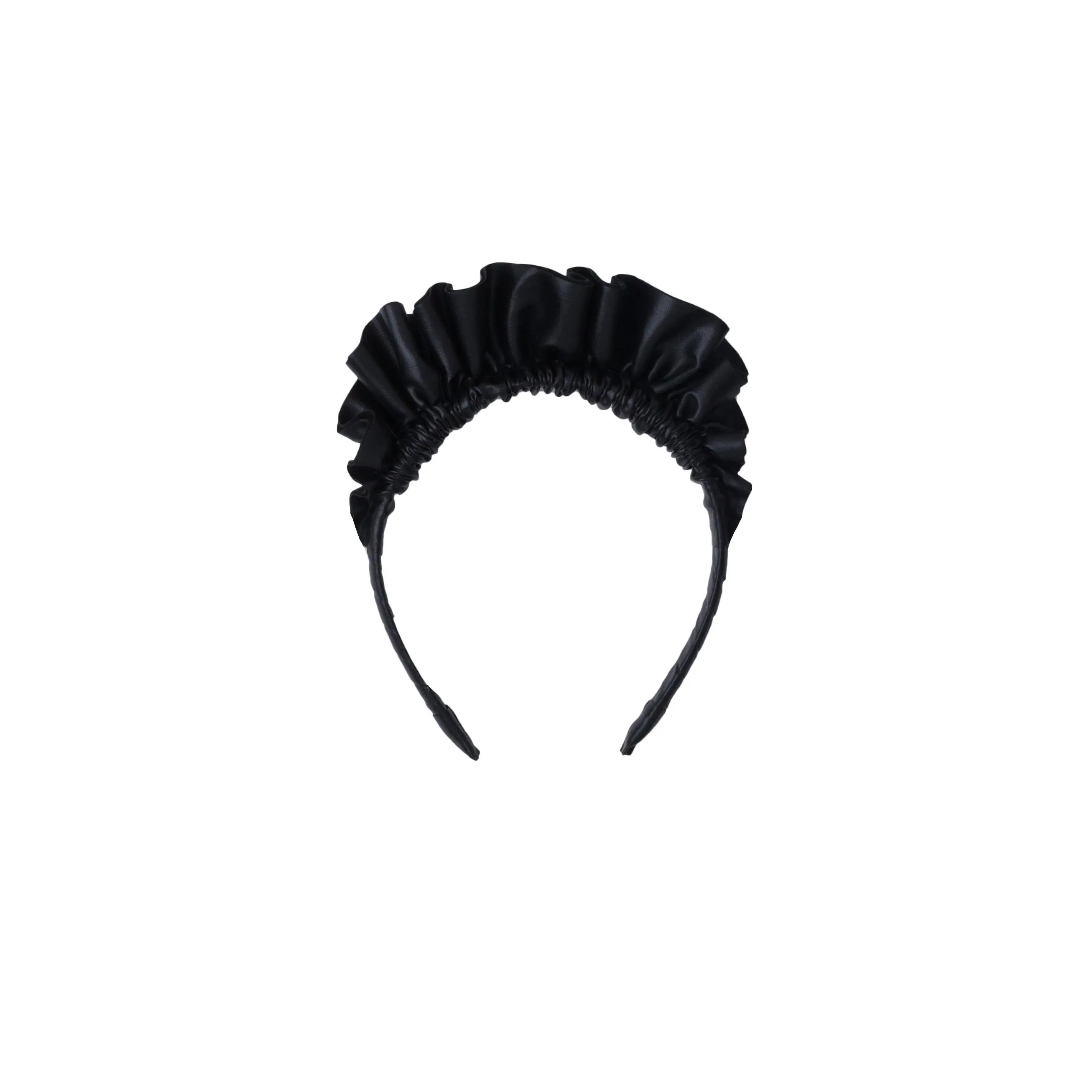 Leather Fan Headband - Black