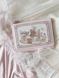 Cartoon Bear Pattern Pu Leather Wallet, 2025 Cute Mini Purses Zipper Card Holder, Multi Card Slot Anti-magnetic Buckle Money Saving Wallet Back To School, Purses for Women