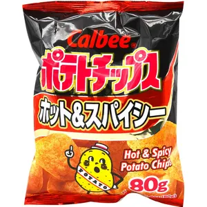 Calbee Hot & Spicy Potato Chips 80g - Crispy Thinly Sliced Snack from Japan for Spice Lovers Calbee Hot & Spicy Potato Chips 80g - Crispy Thinly Sliced Snack from Japan for Spice Lovers