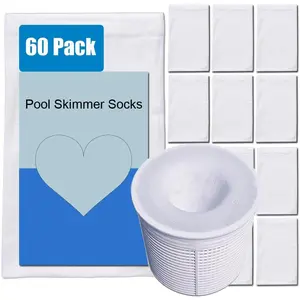 60 Pack Pool Skimmer Socks,Pool Filter Socks  Pool and Spas Filters Baskets Skimmer Savers