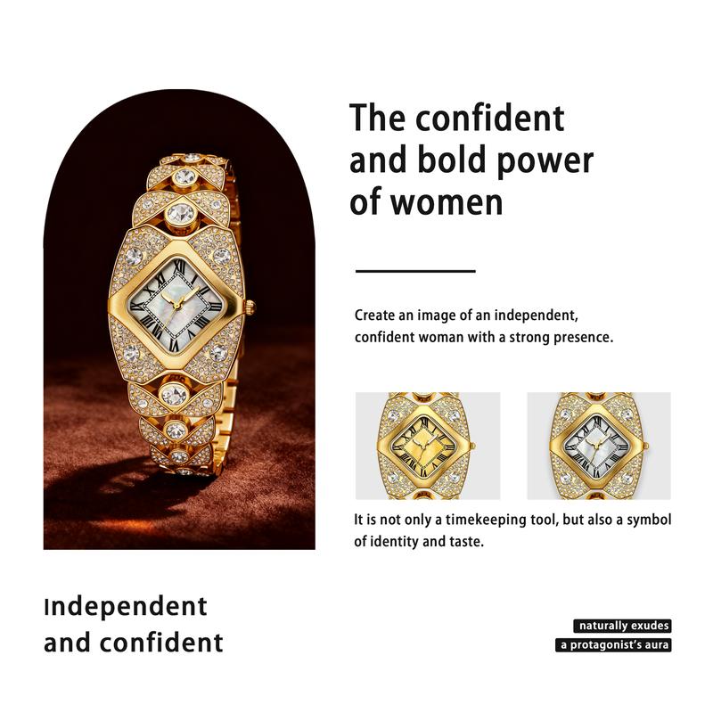 [Mother's Day Gift] Sparkling Crystal Accented Bangle Watch For Women Elegant Stainless Steel Quartz Bracelet Wristwatch Stylish Jewelry Gift