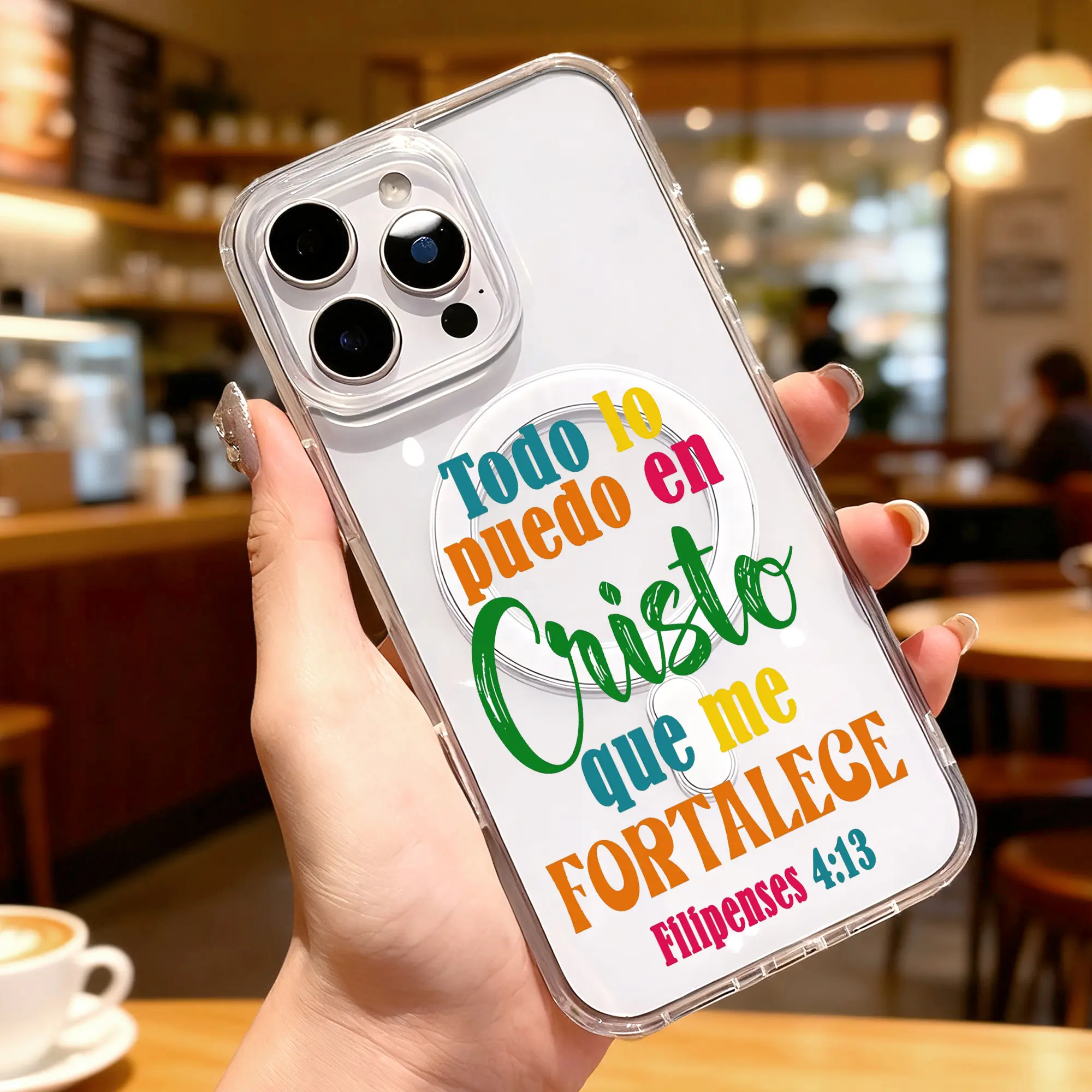 Bible Verses Magnetic Clearance Phone Case for iPhone 17 15 Pro Max 16 14  Air Plus 13 12 11 X XS Max XR Samsung S22 S23 S24 S25 S26 Plus FE Ultra Edge Fashionable Pattern Design Transparent Shockproof Phone Case, Button, Smartphone, Wireless, Fingerprint