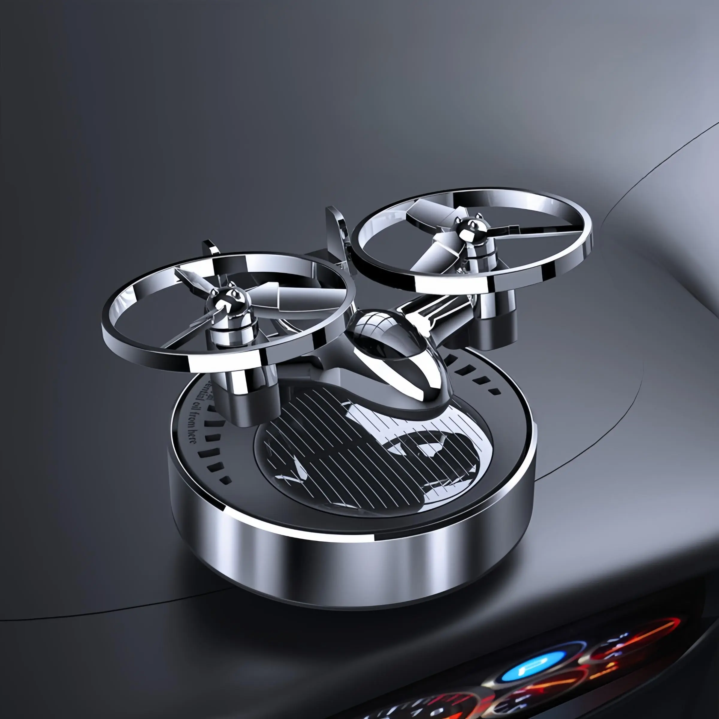 Solar-powered car air purifier, car air freshener, alloy material, car interior decoration items, car dashboard decoration items, universal car accessories for both men and women