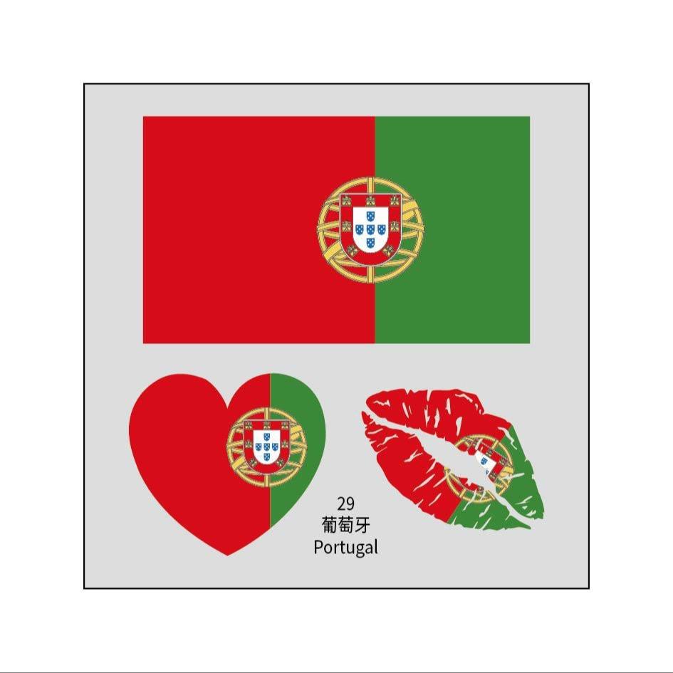 World Cup Football Face Stickers Temporary Tattoos Waterproof Country Flag Decals for Sports Fans Watch Party Game Day Celebration Festival Event Supplies 48PCS