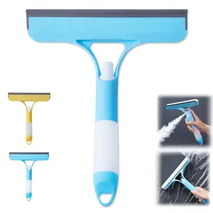 3 in 1 Window Cleaning Scraper, Window Squeegee with Spray, Squeegee for Shower Glass, Glass Scraper All Purpose Window Cleaner Tool for Car, Home, Kitchen,Bathrooms Window brush sponge scrubbing mop grout tile floor use reusable daily easy kit scrubber