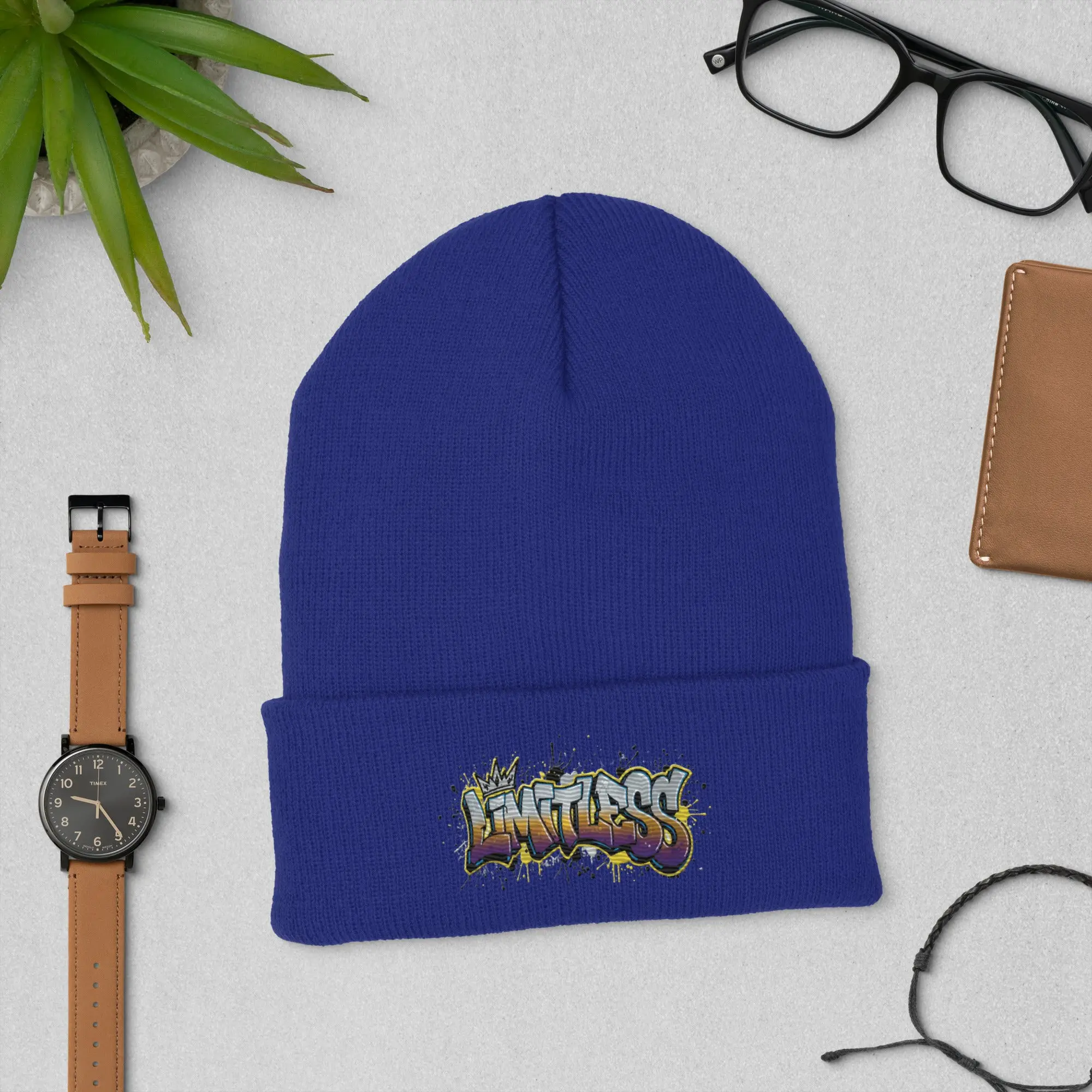 Limitless Hyper Blue Graffiti Beanie