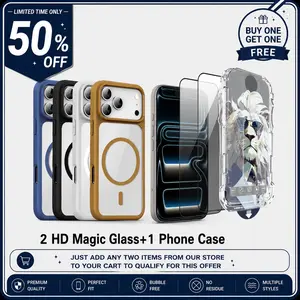 [2+1 Pack] Privacy or HD Clear Tempered Glass Screen Protector with Candy Color Case for iPhone 17 16 15  Pro and Max Plus, Auto Dust-Elimination Easy Install Tray, 9H Hardness Shockproof Cover stylish appearance