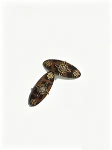 Vintage Leopard Print Hair Clip, Luxury Faux Fur Barrette with Artificial Zircon, Boho Style Oval Hair Accessory for Fall Winter