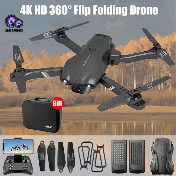 2026 V13 RC Drone – 6K Dual Camera WiFi FPV Foldable Quadcopter with 2 Batteries