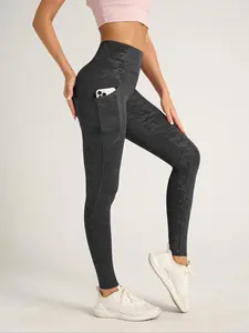 Women's Camo Print  Pocket High Waist Sports Leggings, Casual Comfy Breathable Skinny Pants for Yoga Gym Workout Running, Ladies Sportswear for All Seasons, Skinny Yoga Bottoms, Yoga Activewear
